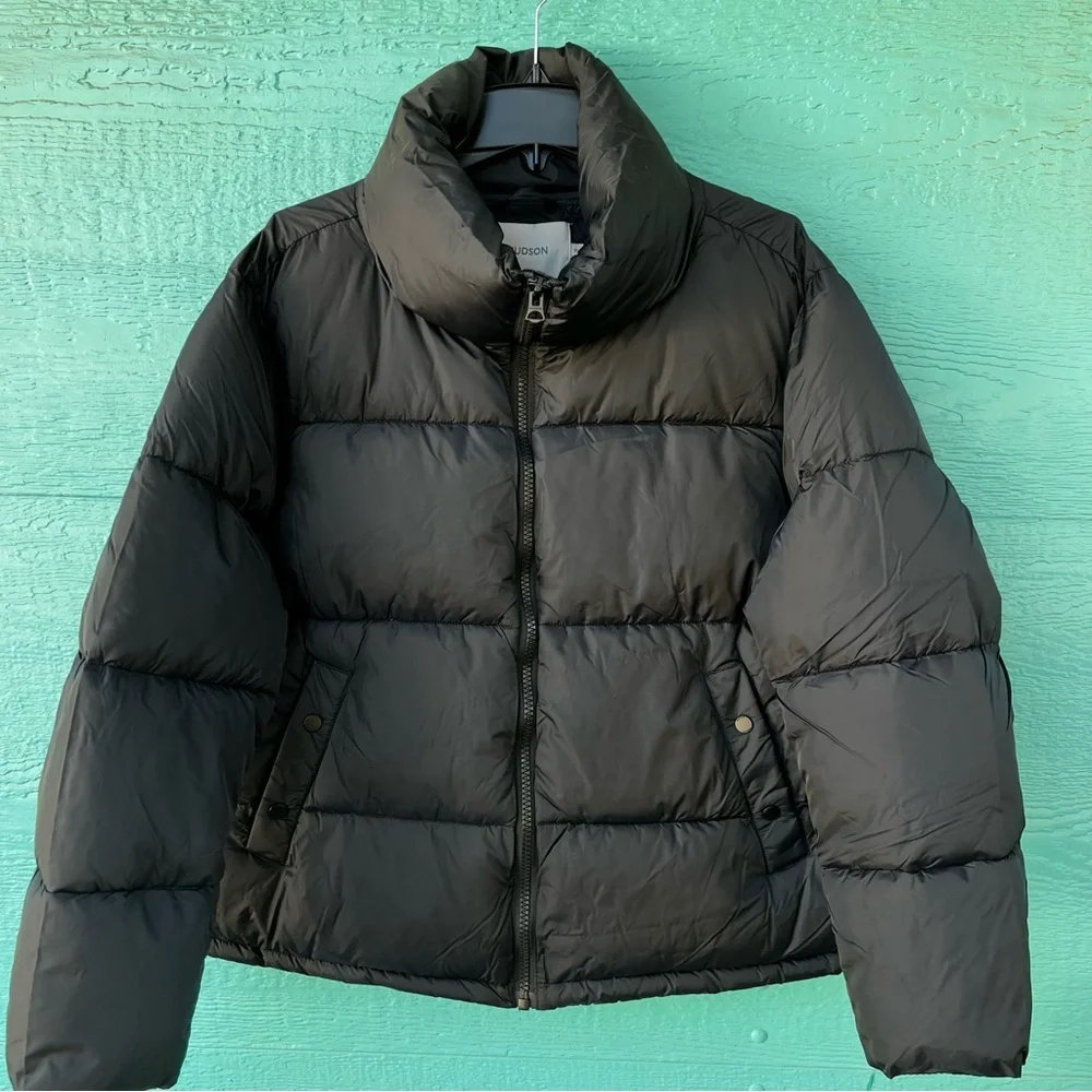 HUDSON BLACK HIGH NECK PUFFER JACKET SIZE XL NWT
